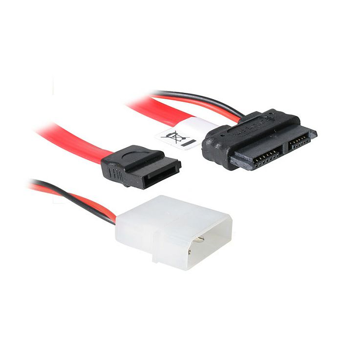 Akasa SATA Kombokabel Slimline zu SATA / Molex - 40cm AK-CB050-40