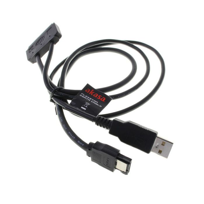 Akasa Flexstor eSATA Cable for 2.5" SATA HDD and SSD AK-CBSA03-80BK