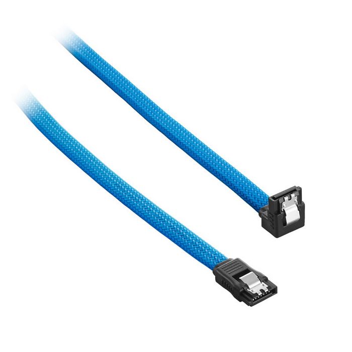 CableMod ModMesh Right Angle SATA 3 Cable 60cm - light blue CM-CAB-RSAT-N60KLB-R