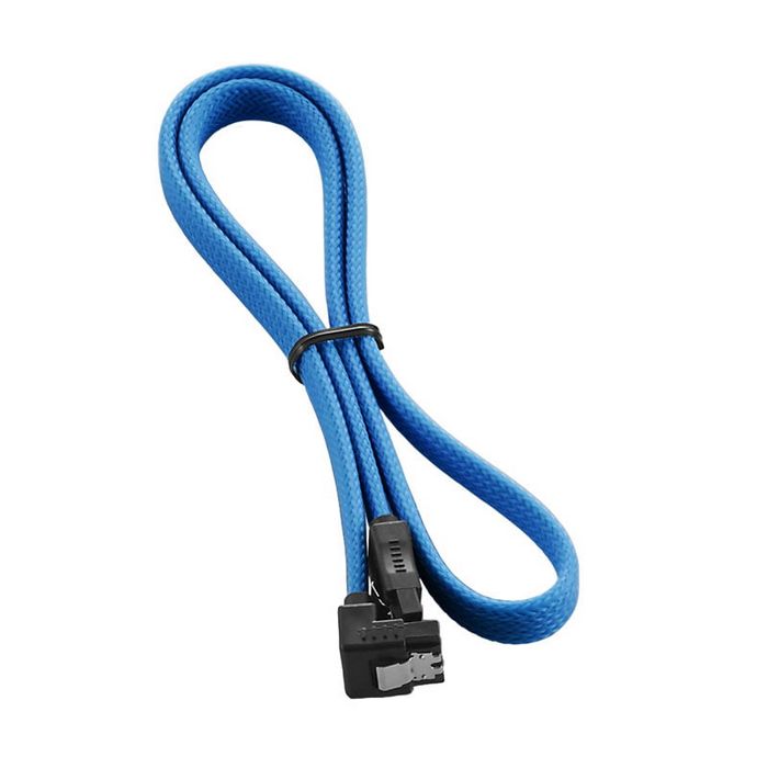 CableMod ModMesh Right Angle SATA 3 Cable 60cm - light blue CM-CAB-RSAT-N60KLB-R