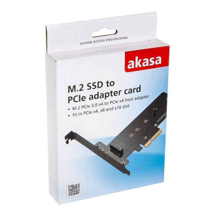 Akasa M.2 X4 PCI-E adapter card - black PCB AK-PCCM2P-01