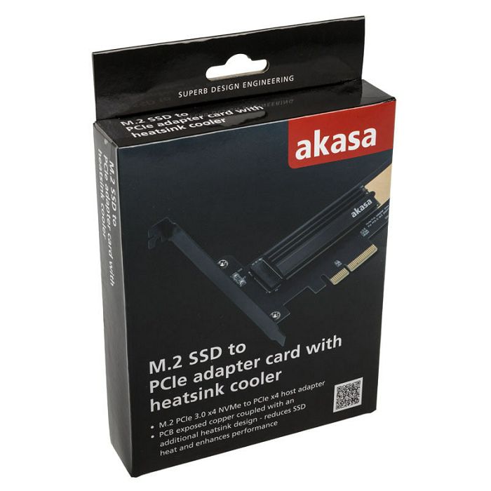 Akasa M.2 X4 PCI-E 3.0 adapter card - black PCB AK-PCCM2P-02