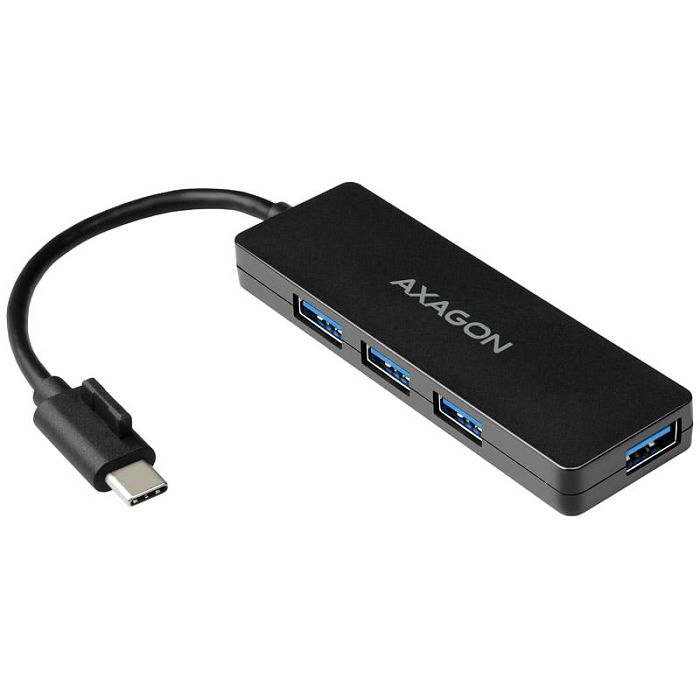 AXAGON HUE-G1C Superspeed USB-C Slim Hub, 4x USB 3.0 - 14cm, schwarz HUE-G1C