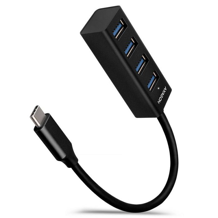 AXAGON HUE-M1C Superspeed USB-C Mini Hub, 4x USB 3.0 - 20cm, schwarz HUE-M1C