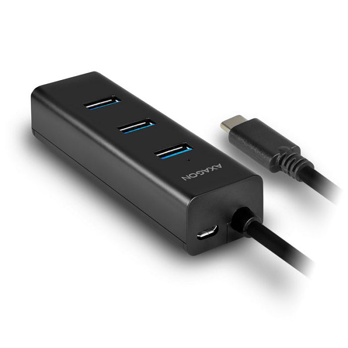 AXAGON HUE-S2C USB-A-Hub, 4x USB 3.0, externe Stromversorgung - 40 cm USB-C HUE-S2C