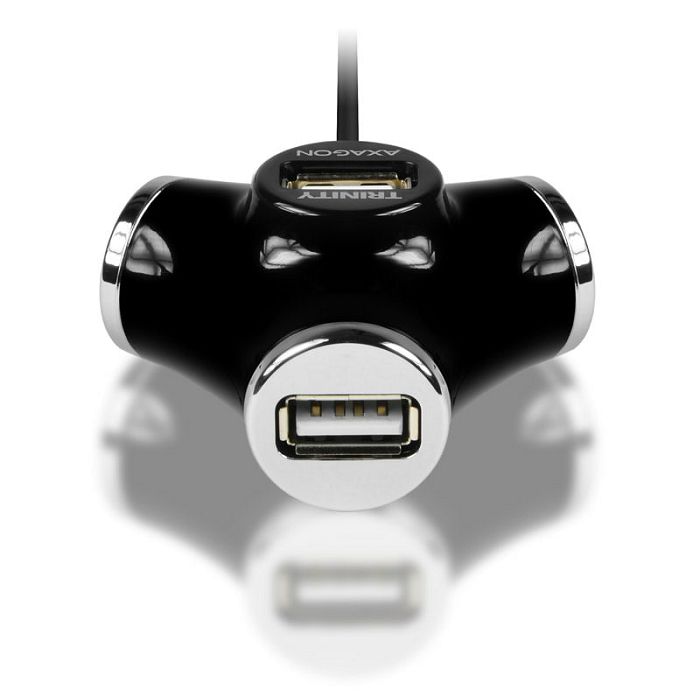 AXAGON HUE-X3B USB-A-Hub, 4x USB 2.0 - 1,2 m, schwarz HUE-X3B