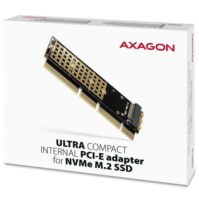 AXAGON PCEM2-1U PCI-E 3.0 16x - M.2 SSD NVMe, up to 80mm SSD, low profile 1U PCEM2-1U