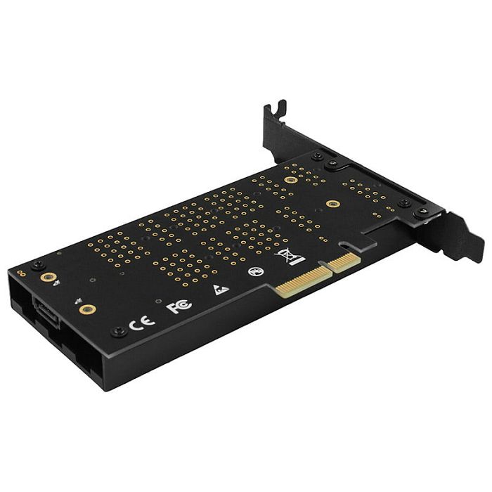 AXAGON PCEM2-DC PCIe-3.0-x4-Adapter, 1x M.2-NVMe, 1x M.2-SATA, bis 22110 - aktive Kühlung PCEM2-DC