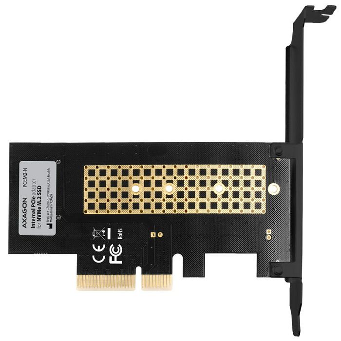 AXAGON PCEM2-N PCIe-3.0-x4-Adapter, 1x M.2-NVMe-SSD, bis 2280 - passive Kühlung PCEM2-N