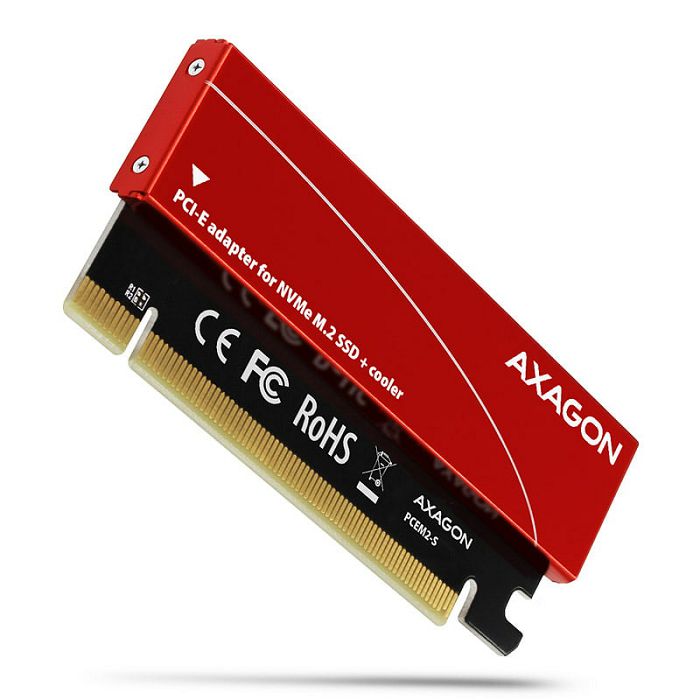 AXAGON PCEM2-S PCIe-3.0-x16-Adapter, 1x M.2-NVMe-SSD, bis 2280 - passive Kühlung PCEM2-S