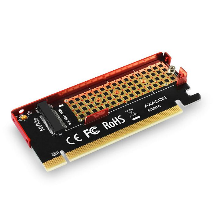 AXAGON PCEM2-S PCIe-3.0-x16-Adapter, 1x M.2-NVMe-SSD, bis 2280 - passive Kühlung PCEM2-S