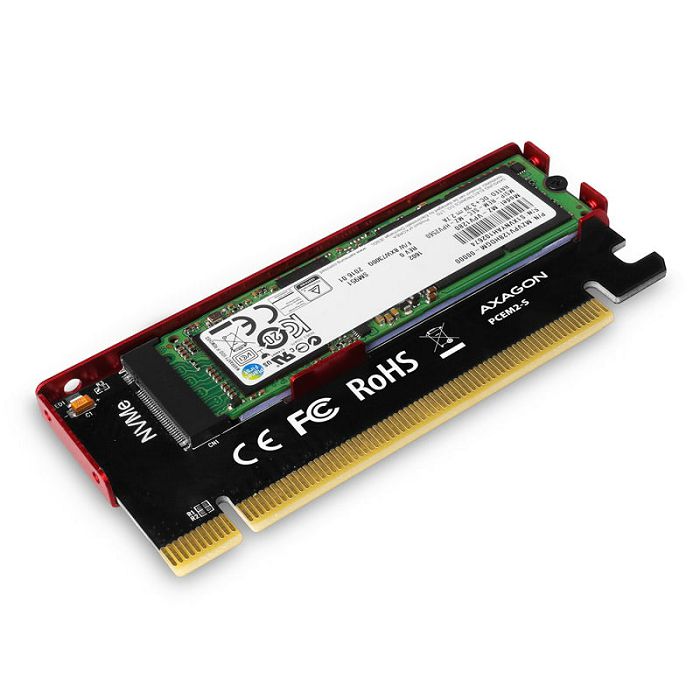 AXAGON PCEM2-S PCIe-3.0-x16-Adapter, 1x M.2-NVMe-SSD, bis 2280 - passive Kühlung PCEM2-S