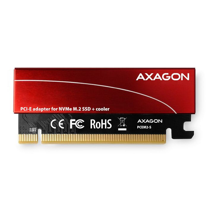 AXAGON PCEM2-S PCIe-3.0-x16-Adapter, 1x M.2-NVMe-SSD, bis 2280 - passive Kühlung PCEM2-S