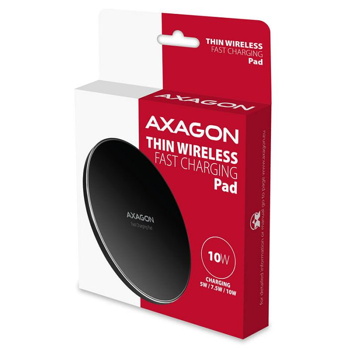 AXAGON WDC-P10T wireless charging station with quick charging function, Qi 5 / 7.5 / 10W, micro-USB WDC-P10T