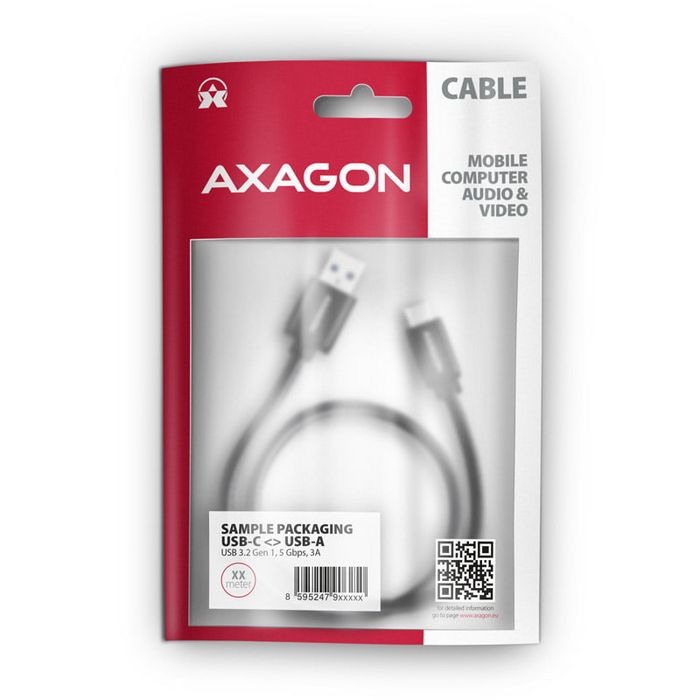AXAGON BUCM3-AM20AB Kabel USB-C auf USB-A 3.2 Gen 1, schwarz - 2m BUCM3-AM20AB