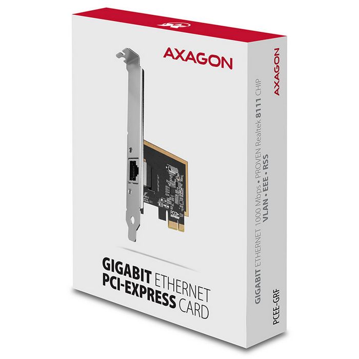 AXAGON PCEE-GRF PCI-Express Gigabit Ethernet Realtek 8111F + LP PCEE-GRF