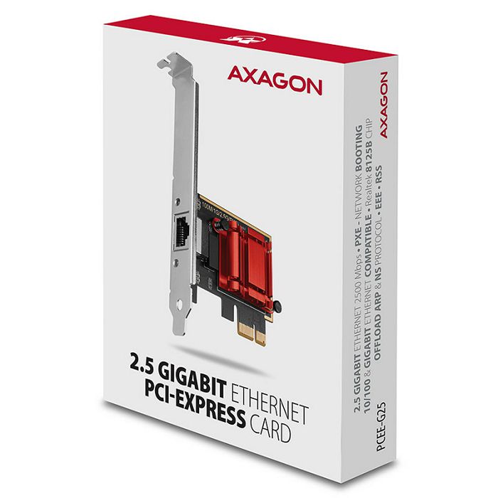 AXAGON PCEE-G25 PCIe-Adapter 2,5 Gigabit Ethernet, Realtek 8125 - RJ45 PCEE-G25