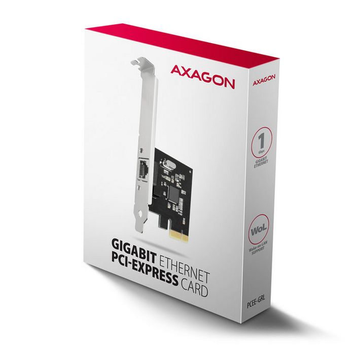 AXAGON PCEE-GRL PCI-Express Gigabit Ethernet Realtek 8111L + LP PCEE-GRL