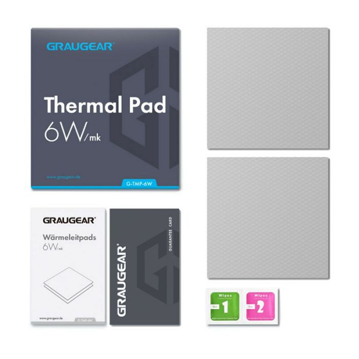 Graugear Thermal Pad for CPU or Memory, 100 x 100 x 1 mm / 100 x 100 x 1.5 mm G-TMP-6W