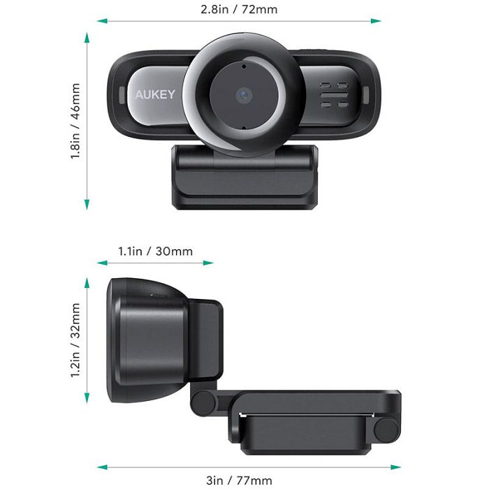 Aukey LM3 1080p Webcam, Autofokus - schwarz PC-LM3