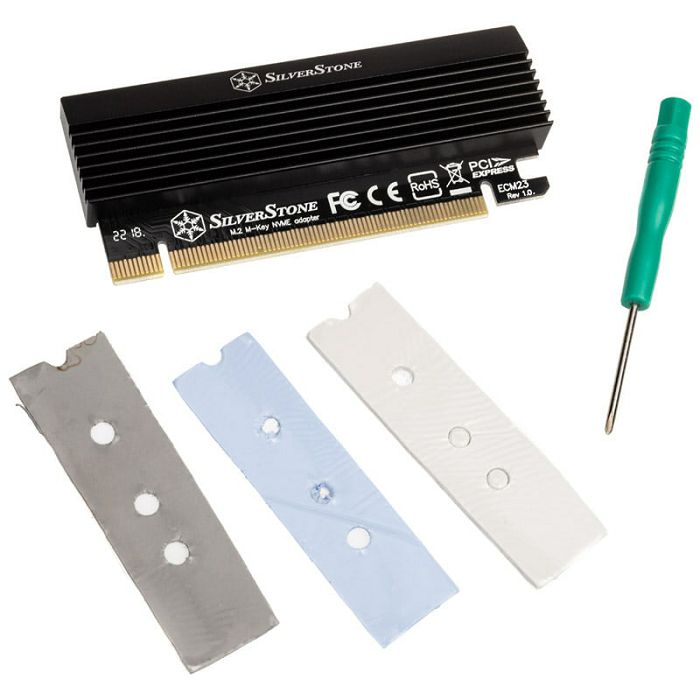 SilverStone SST-ECM23, PCI-E x4 to M.2 adapter with cooler SST-ECM23