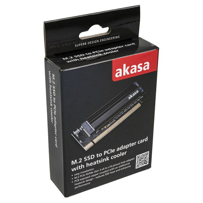 Akasa M.2 PCIe adapter with cooler - black AK-PCCM2P-05