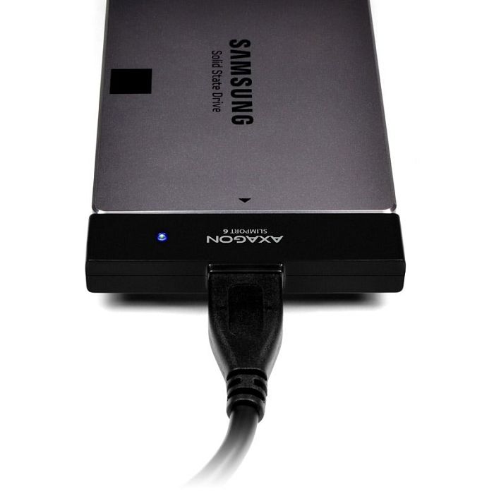 AXAGON ADSA-1S6 SLIMPort6 Adapter, USB 3.0, 2,5" SSD/HDD, SATA 6G - mit Case ADSA-1S6
