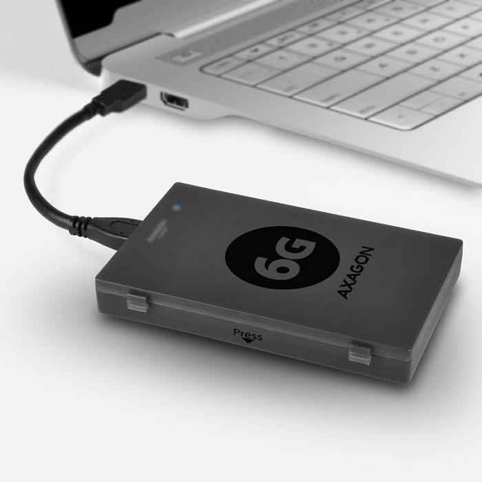 AXAGON ADSA-1S6 SLIMPort6 Adapter, USB 3.0, 2,5" SSD/HDD, SATA 6G - mit Case ADSA-1S6