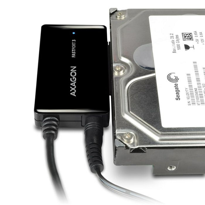 AXAGON ADSA-FP3 FASTPort3 Adapter, USB3.0, HDD/SSD/ODD, SATA 6G - Netzteil ADSA-FP3