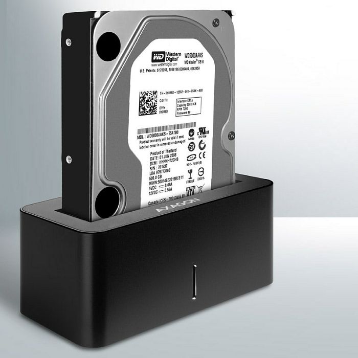 AXAGON ADSA-SN Dockingstation, USB 3.0, 1x 2,5"/3,5" SSD/HDD, SATA 6 - schwarz ADSA-SN