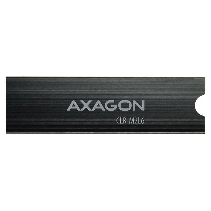 AXAGON CLR-M2L6 passive M.2 SSD heatsink - 2280, 6mm height, aluminum, black CLR-M2L6