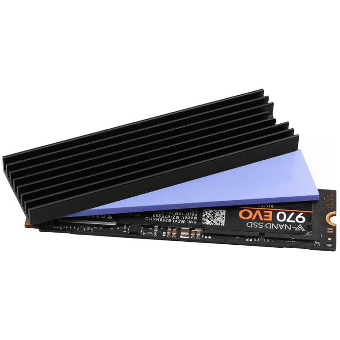 AXAGON CLR-M2L6 passive M.2 SSD heatsink - 2280, 6mm height, aluminum, black CLR-M2L6