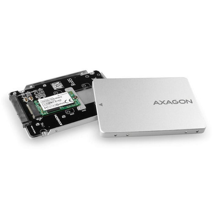 AXAGON RSS-M2SD case for M.2 SATA SSDs up to 2280 - aluminum, silver RSS-M2SD