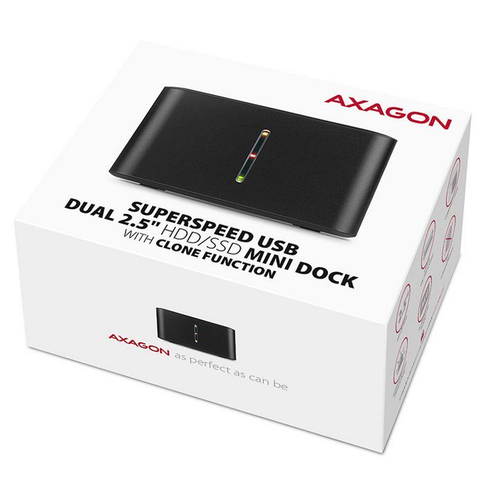 AXAGON ADSA-D25 SATA 2.5 CLONE DUAL SSD Dock Station - USB 3.2 Gen 1 ADSA-D25
