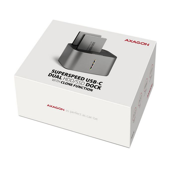 AXAGON ADSA-DC USB3.2 Gen1 - 2x SATA 6G CLONE DUAL HDD Dock Station ASMedia-ADSA-DC