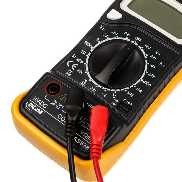 InLine multimeter, with temperature sensor and transistor measurement 43117