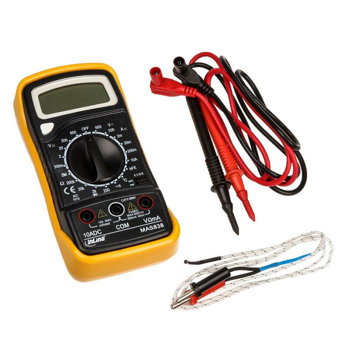 InLine multimeter, with temperature sensor and transistor measurement 43117