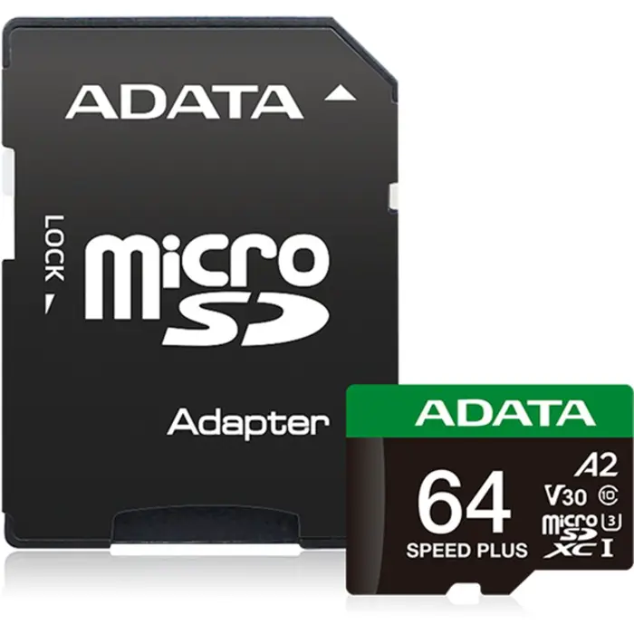 ADATA SPEED PLUS microSDXC 64GB (UHS-I U3, Class 10, V30, A2)