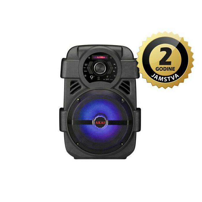 AKAI karaoke 10W, FM, BT, USB, LED svjeta, baterija, crni ABTS-808L