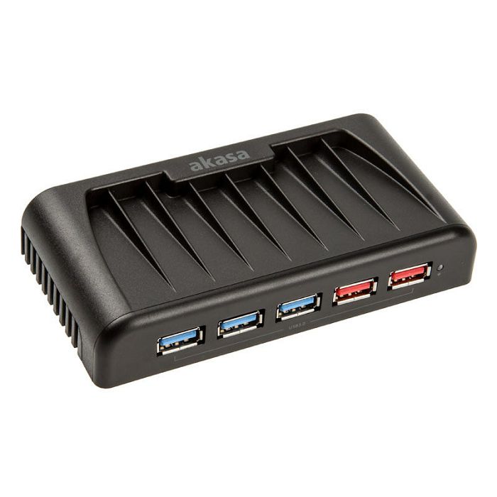 Akasa Connect 7 EX - USB 3.0 Hub sa 2 porta za brzo punjenje AK-HB-11BK