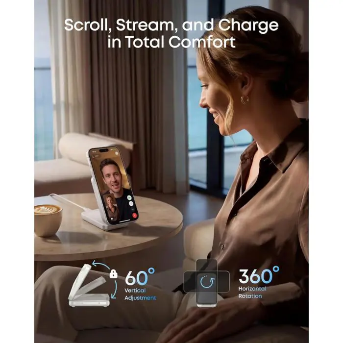 Anker Prime 3-in-1 Wireless Charging Station, White