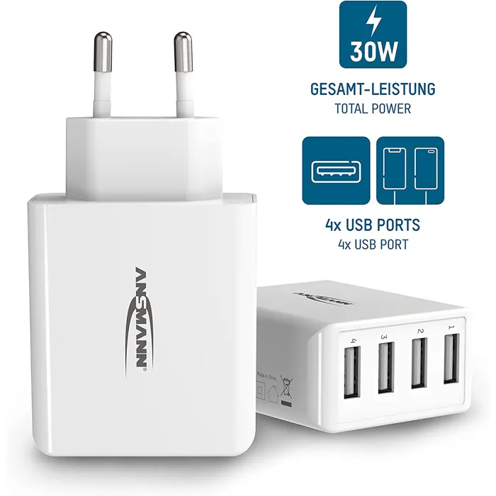 Ansmann Home Charger HC430, charger (white, intelligent charging control, multisafe technology)