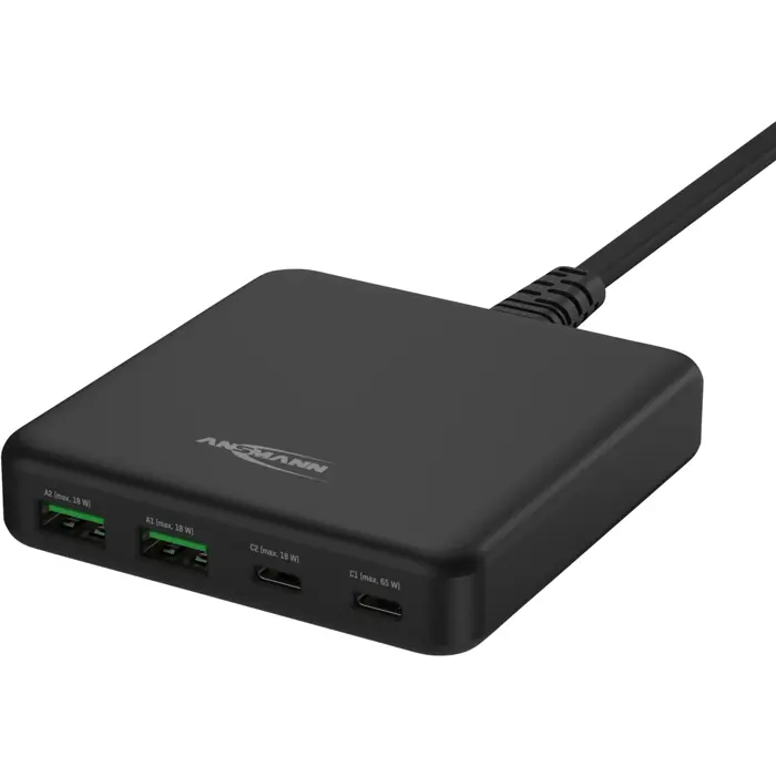 Ansmann USB charger Desktop Charger DC465PD (black, 65 watts, PD, Quick Charge 3.0)