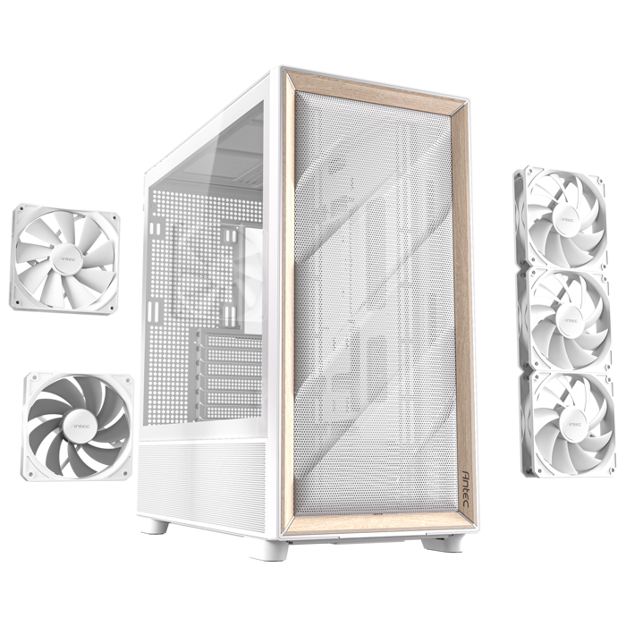 Antec Flux PC-Gehäuse, Full-Tower, E-ATX, Tempered Glass – weiß-0-761345-10134-9