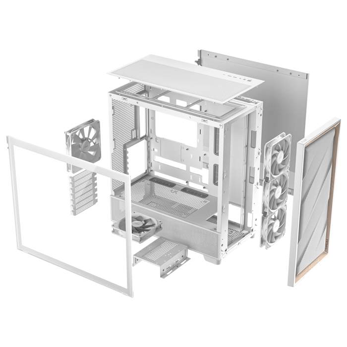 Antec Flux PC-Gehäuse, Full-Tower, E-ATX, Tempered Glass – weiß-0-761345-10134-9