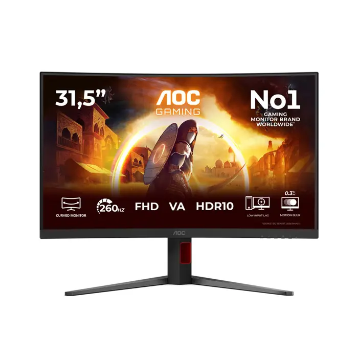 AOC 81,3cm (31,5") C32G4Z 16:09 HDMI+DP+USB Curved Bl/red