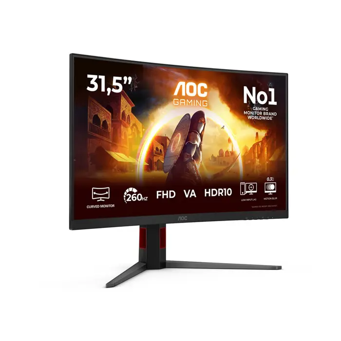 AOC 81,3cm (31,5") C32G4Z 16:09 HDMI+DP+USB Curved Bl/red