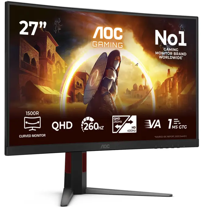 AOC CQ27G4Z2 (68.5 cm (27 inches), black, QHD, Fast VA, dual mode, curved, 260Hz panel)