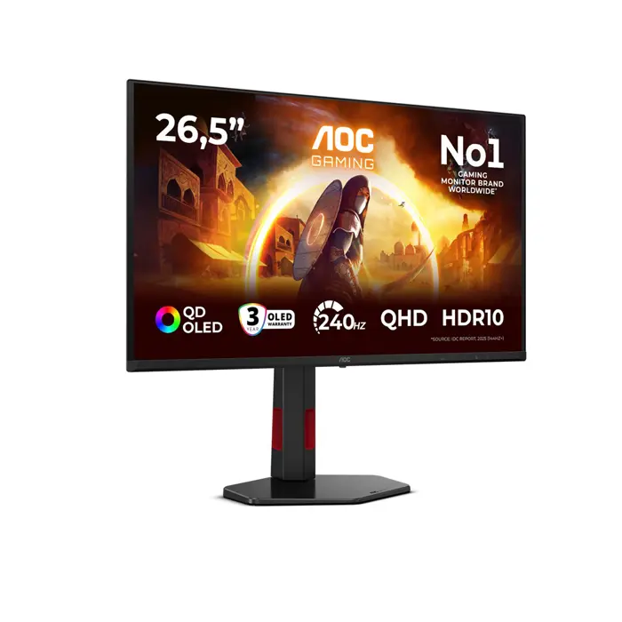 AOC G4 Q27G4ZDR computer monitor 67.3 cm (26.5") 2560 x 1440 pixels Quad HD QD-OLED Black, Red