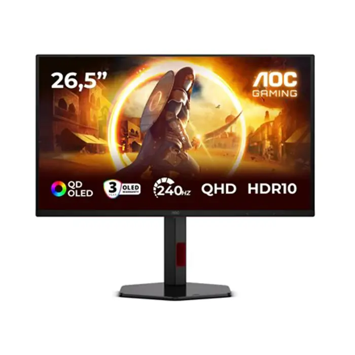 AOC G4 Q27G4ZDR computer monitor 67.3 cm (26.5") 2560 x 1440 pixels Quad HD QD-OLED Black, Red